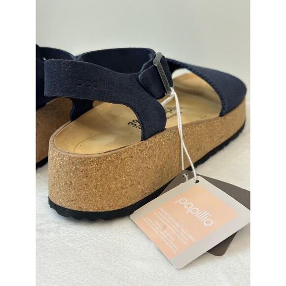 Birkenstock Papillio - Glenda Suede Leather Textile in Midnight - size 39/US 8 - Picture 6 of 8